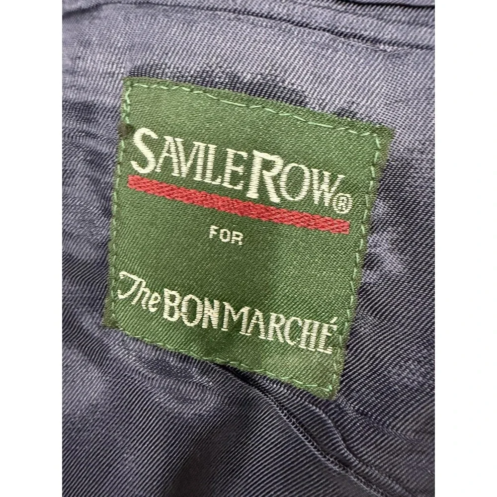 Vintage Savile Row Blazer Mens 48 Gray Wool Herringbone‎ Tweed Sport Coat